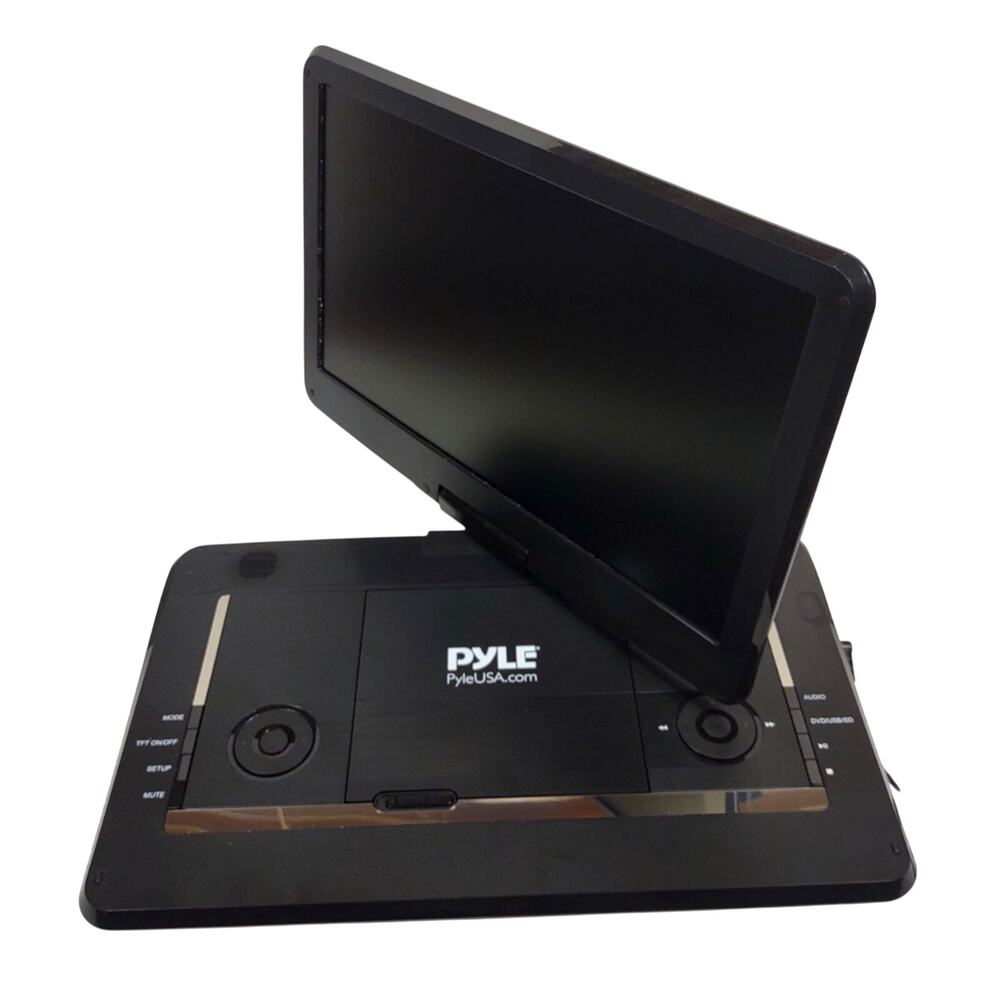 Pyle PDV156BK 15.6 Inch Portable DVD Player Swivel Screen USB SD Card Tested